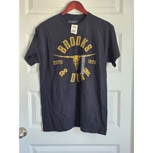 Brooks & Dunn Mens Graphic T-Shirt Black Gold Longhorn Skull Size M NEW